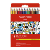 Набір кольорових водостійких олівців  Caran d'Ache School Line Картонний бокс, 18 кольорів