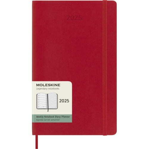 Тижневик датований Moleskine 2025 Червоний, 13х21 см, в м'якій обкладинці, 144 стор.