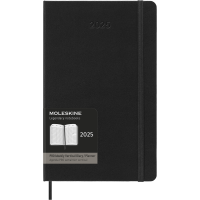 Еженедельник вертикальный в линию черный Moleskine 2025 PRO, 13х21 см, в твердой обложке, 288 стр
