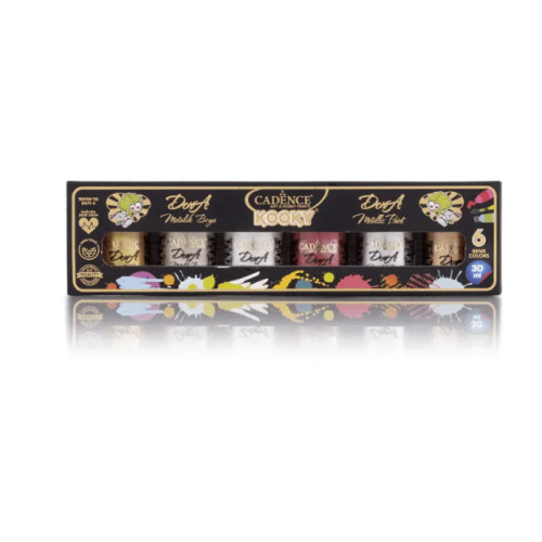 Набір акрилових фарб Kooky Dora Metallic Paint Cadence, 6 шт по 30 мл