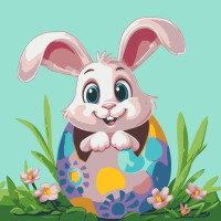 Картина за номерами Riviera Blanca Кролик Великодня 25x25 см (RB-1094)