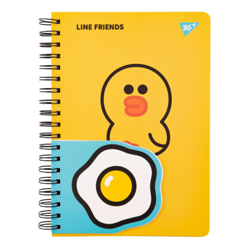 Блокнот YES 2в1 В5/В7 80/20 двойная спираль Line Friends Sally