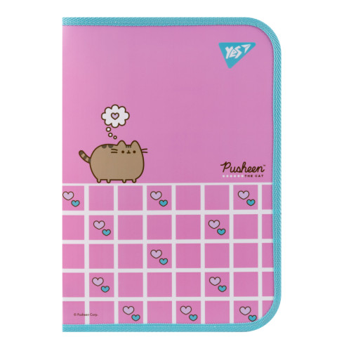Папка факультативна Yes A4 пластикова на блискавці Pusheen з кишенею
