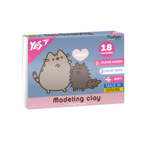 Пластилін Yes Pusheen 18 кольорів 360 г