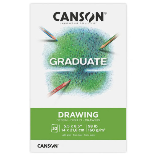 Альбом для ескізів Graduate Dessin Light grain 160 г, 14,8x21 см - A5, 30 аркушів, Canson