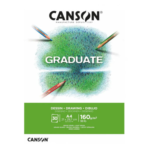 Альбом для ескізів Graduate Dessin Light grain 160 г, 21x29,7 см - A4, 30 аркушів, Canson