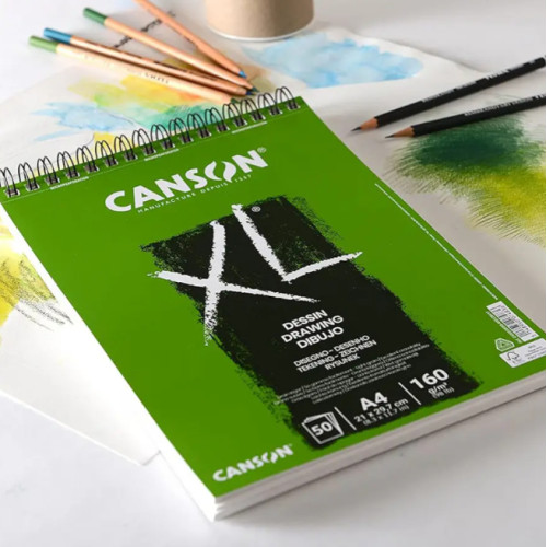 Альбом для ескізів на спіралі XL Dessin Light grain 160 г, 21x29,7 см - A4, 50 аркушів, Canson