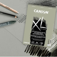 Альбом для ескізів на спіралі XL Sand Grain 160 г, 21x29,7 см - A4, 40 аркушів, Canson, Grey