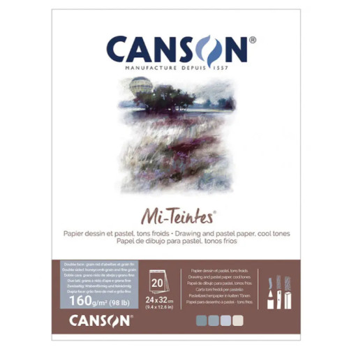 Альбом для пастелі Mi-Teintes 160 г, Cool tones 24x32 см, 20 аркушів, Canson