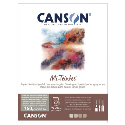 Альбом для пастелі Mi-Teintes 160 г, Grey tones 24x32 см, 20 аркушів, Canson