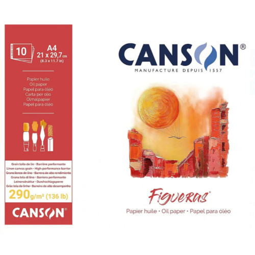 Альбом паперу для олії Figueras Linen canvas grain 290 г, 21x29,7 см, 10 аркушів, Canson