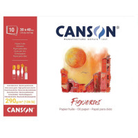 Альбом паперу для олії Figueras Linen canvas grain 290 г, 30x40 см, 10 аркушів, Canson