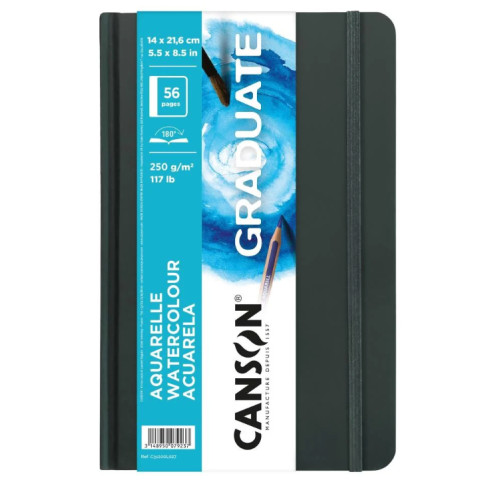 Блокнот Canson Graduate Books Aquarelle 250 г, 14,8x21 см, 56 сторінок
