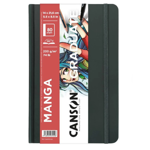 Блокнот Canson Graduate Books Manga 220 г, 14,8x21 см, 80 сторінок
