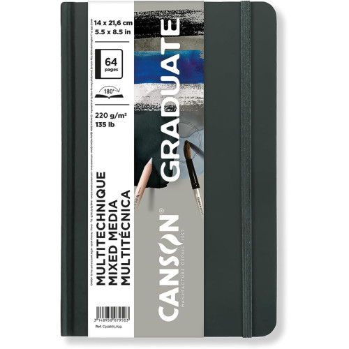 Блокнот Canson Graduate Books Mixed Media gris 220 г, 14,8x21 см, 64 сторінки