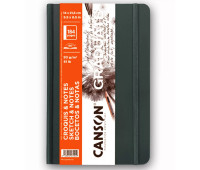 Блокнот Canson Graduate Sketch and Notes, твердый переплет, 90 г, 14,8x21 см, 184 листов, Dark grey