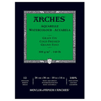 Альбом для акварели Arches Cold Pressed Natural White 300 г, 26x36 см, 12 листов