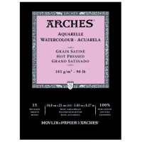 Альбом для акварели Arches Hot Pressed Natural White 185 г, 14,8x21 см, 15 листов