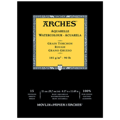 Альбом для акварелі Arches Rough Natural White 185 г, 21x29,7 см, 15 аркушів