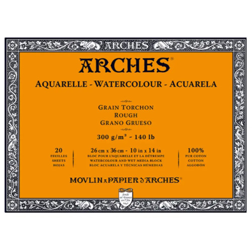 Альбом для акварелі Arches Rough Natural White 300 г, 26x36 см, 12 аркушів