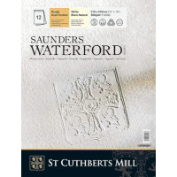 Альбом для акварелі Saunders Waterford, Rough, 100% cotton, White, 300 г, 23х31 см, 12 листів
