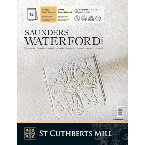 Альбом для акварелі Saunders Waterford, Rough, 100% cotton, White, 300 г, 23х31 см, 12 листів