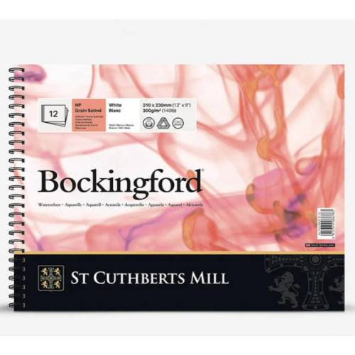 Альбом для акварелі на спіралі Bockingford, HP, White, 300 г, 31х23 см, 12 аркушів