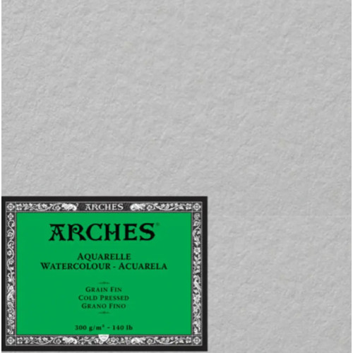 Блок паперу для акварелі Arches Cold Pressed Natural White 300 г, 15x30 см, 20 аркушів