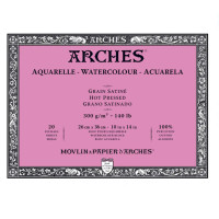 Блок бумаги для акварели Arches Hot Pressed Natural White 300 г, 26x36 см, 20 листов