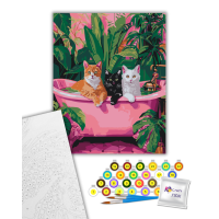 Картина за номерами Коти у ванній кімнаті 1692-AC, 40х50 см Картина за номерами Коти у ванній кімнаті 1692-AC, 40х50 см