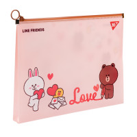 Папка-конверт YES на молнии B5 Line Friends
