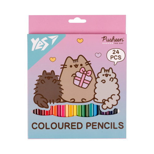 Кольорові олівці Yes Pusheen, 24 кольори