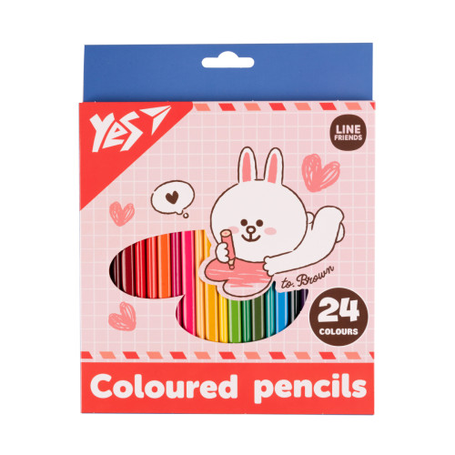 Кольорові олівці Yes Line Friends, 24 кольори