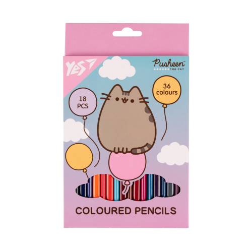 Кольорові олівці Yes 18/36 кольорів Pusheen
