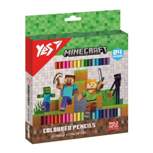 Кольорові олівці Yes Minecraft, 24 кольори