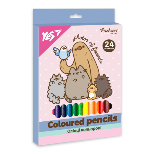 Кольорові олівці Yes Pusheen, 24 кольори