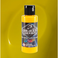 Краска для аэрографии Полупрозрачный желтый Wicked Detail W052 Yellow, 60 мл