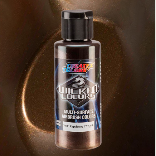 Краска для аэрографии Металлик тёмно-коричневый Wicked Colors W371 Metallic Dark Brown, 60 мл
