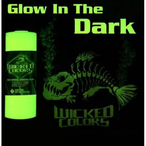 Краска для аэрографии Прозрачная светящаяся в темноте Wicked Colors W212 Transparent Glow in the Dark, 30 мл (R)