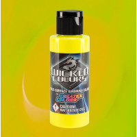 Фарба для аерографії Флуоресцентний жовтий Wicked Colors W024 Fluorescent Yellow, 60 мл