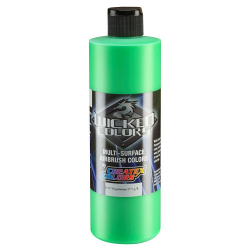 Фарба для аерографії Флуоресцентний зелений Wicked Colors W023 Fluorescent Green, 480 мл