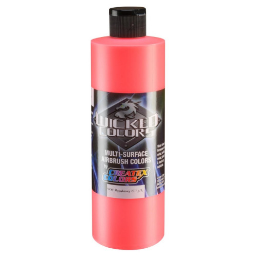 Краска для аэрографии Флуоресцентный красный Wicked Colors W022 Fluorescent Red, 480 мл
