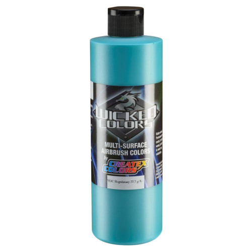 Краска для аэрографии Флуоресцентный морская волна Wicked Colors W019 Fluorescent Aqua, 480 мл
