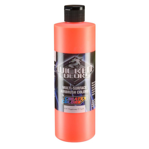 Краска для аэрографии Флуоресцентный оранжевый Wicked Colors W027 Fluorescent Orange, 480 мл