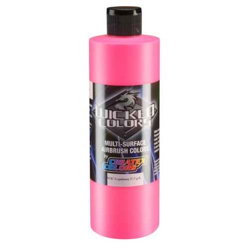 Краска для аэрографии Флуоресцентный розовый Wicked Colors W026 Fluorescent Pink, 480 мл