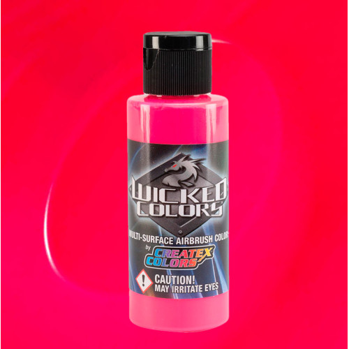 Краска для аэрографии Флуоресцентный розовый Wicked Colors W026 Fluorescent Pink, 60 мл