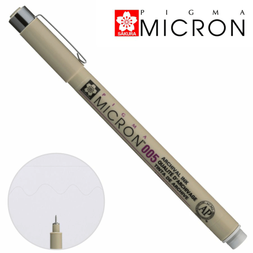 Лінер PIGMA MICRON (0.05), 0,2мм, Сірий, Світлий, Sakura