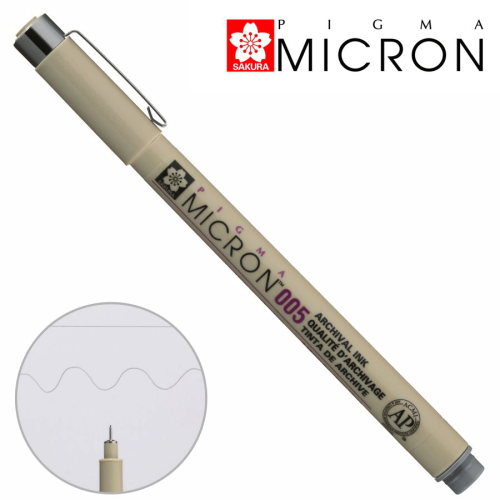Лінер PIGMA MICRON (0.05), 0,2мм, Сірий, Sakura