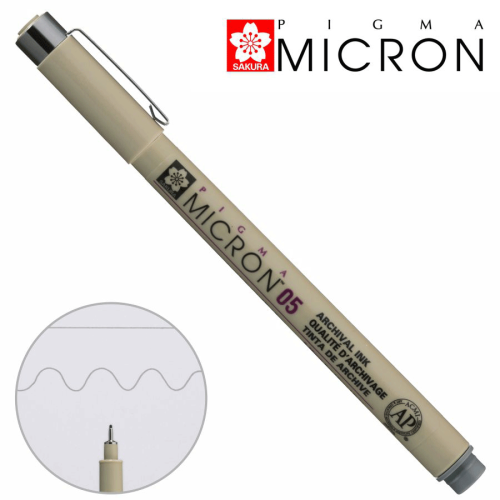 Лінер PIGMA MICRON (0.5), 0,45мм, Сірий, Sakura