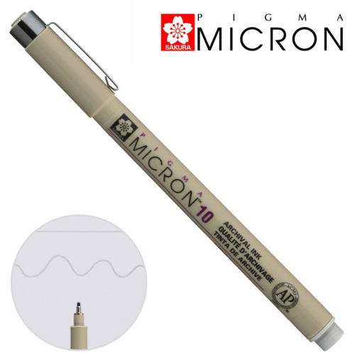 Лінер PIGMA MICRON (10), 0,6мм, Сірий, Світлий, Sakura